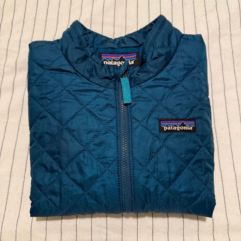 Patagonia Nano Puff jacket quilted teal full zip lightweight winter jacket 5T